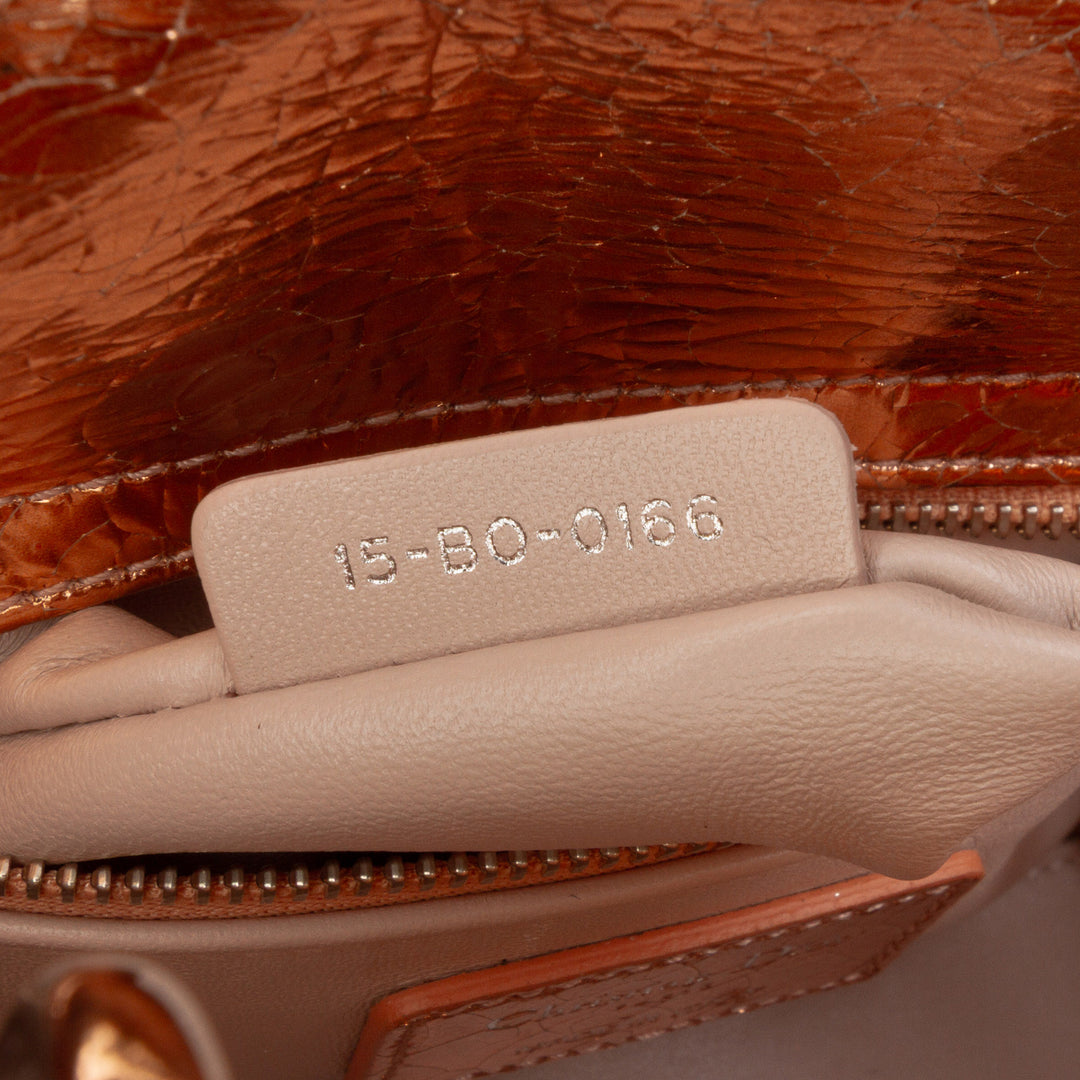 Dior Mini Métallisé Crinkled Cuir de veau Cannage Lady Dior Marron – GABY PARIS Authentique