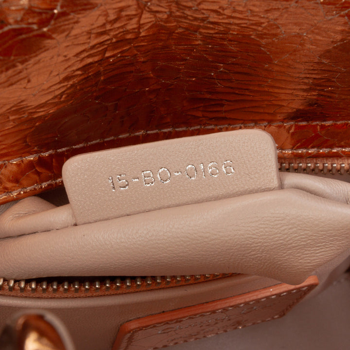 Dior Mini Métallisé Crinkled Cuir de veau Cannage Lady Dior Marron – GABY PARIS Authentique