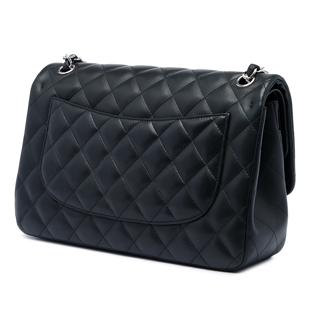 Chanel Classic Double rabat Jumbo Cuir d'agneau Noir