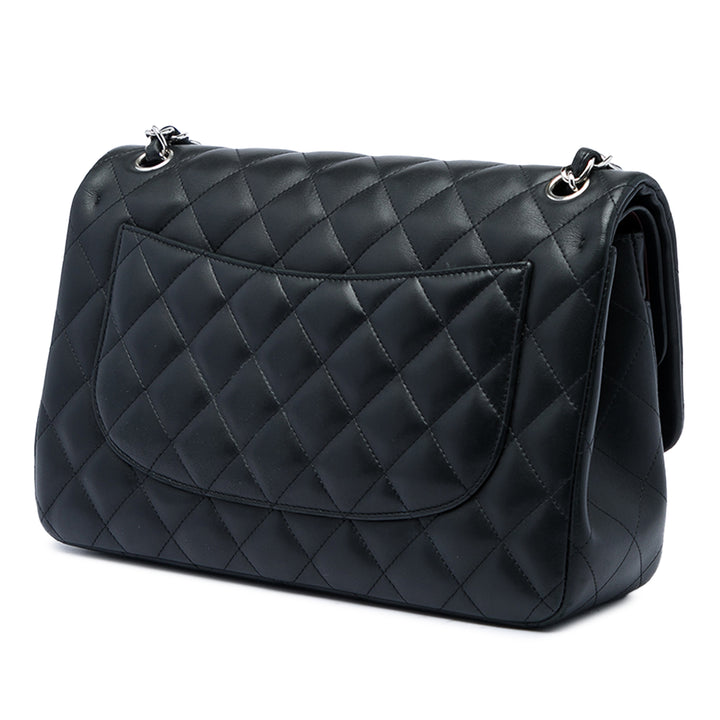 Chanel Classic Double rabat Jumbo Cuir d'agneau Noir