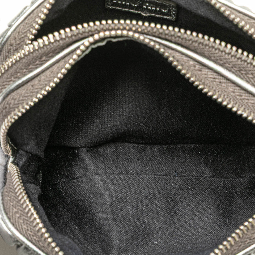 Miu Miu Nappa Matelasse Double Zip Pochette Argenté – GABY PARIS Authentique