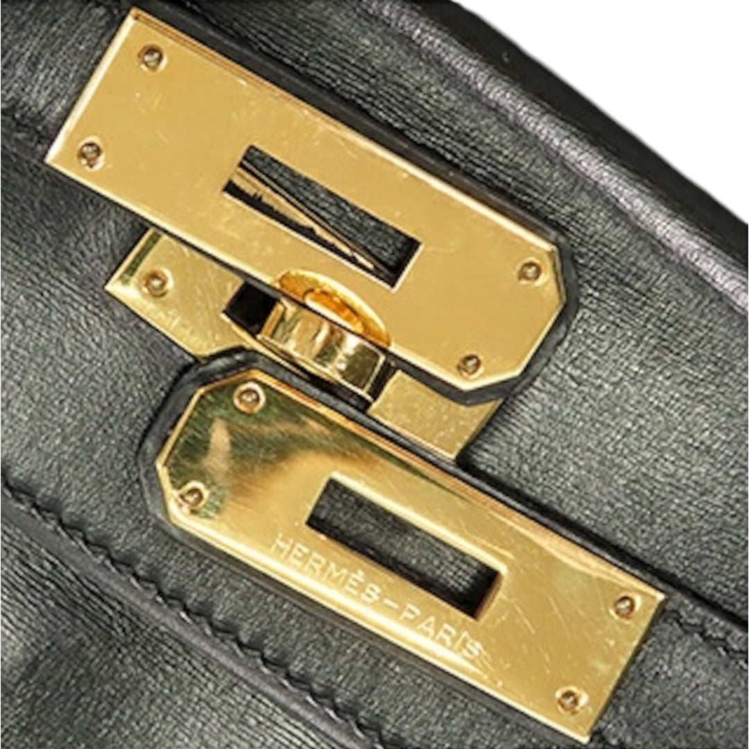 Hermès Boîte Veau Kelly Retourne 28 Noir – GABY PARIS Authentique
