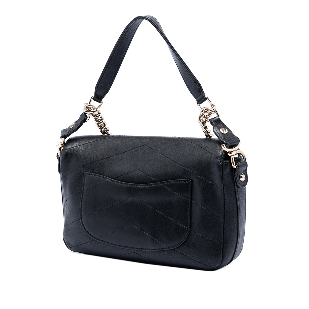 Chanel Matelassé Double Chevron à rabat Mini Cuir de mouton