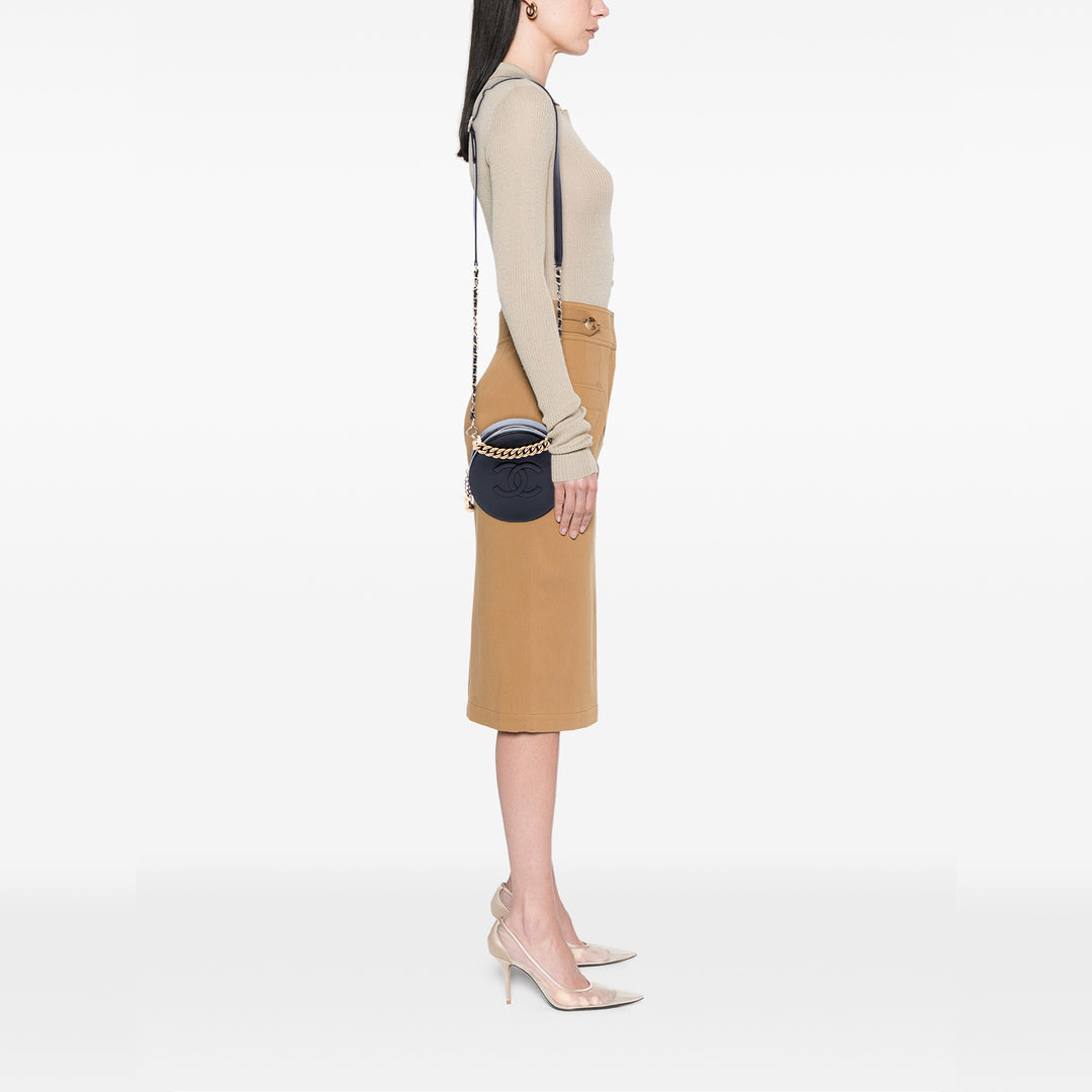 Chanel Glazed Cuir de veau Rond As Earth Evening Sac