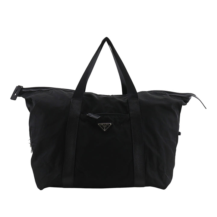 Prada Sac de voyage à finitions de voyage Saffiano Noir – vue principale – GABY PARIS