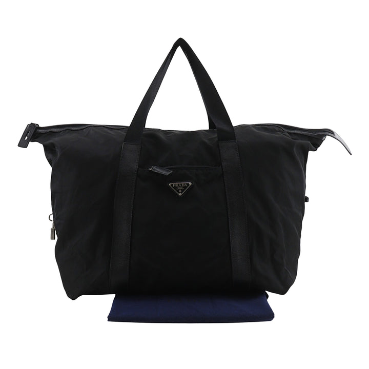 Prada Sac de voyage à finitions de voyage Saffiano Noir – vue 24 – GABY PARIS