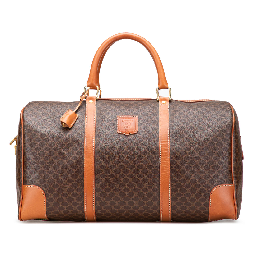 Macadam Coated Canvas Travel Bag Brown - Gaby Paris