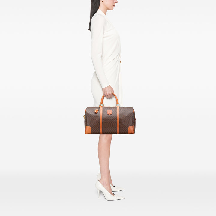Macadam Coated Canvas Travel Bag Brown - Gaby Paris