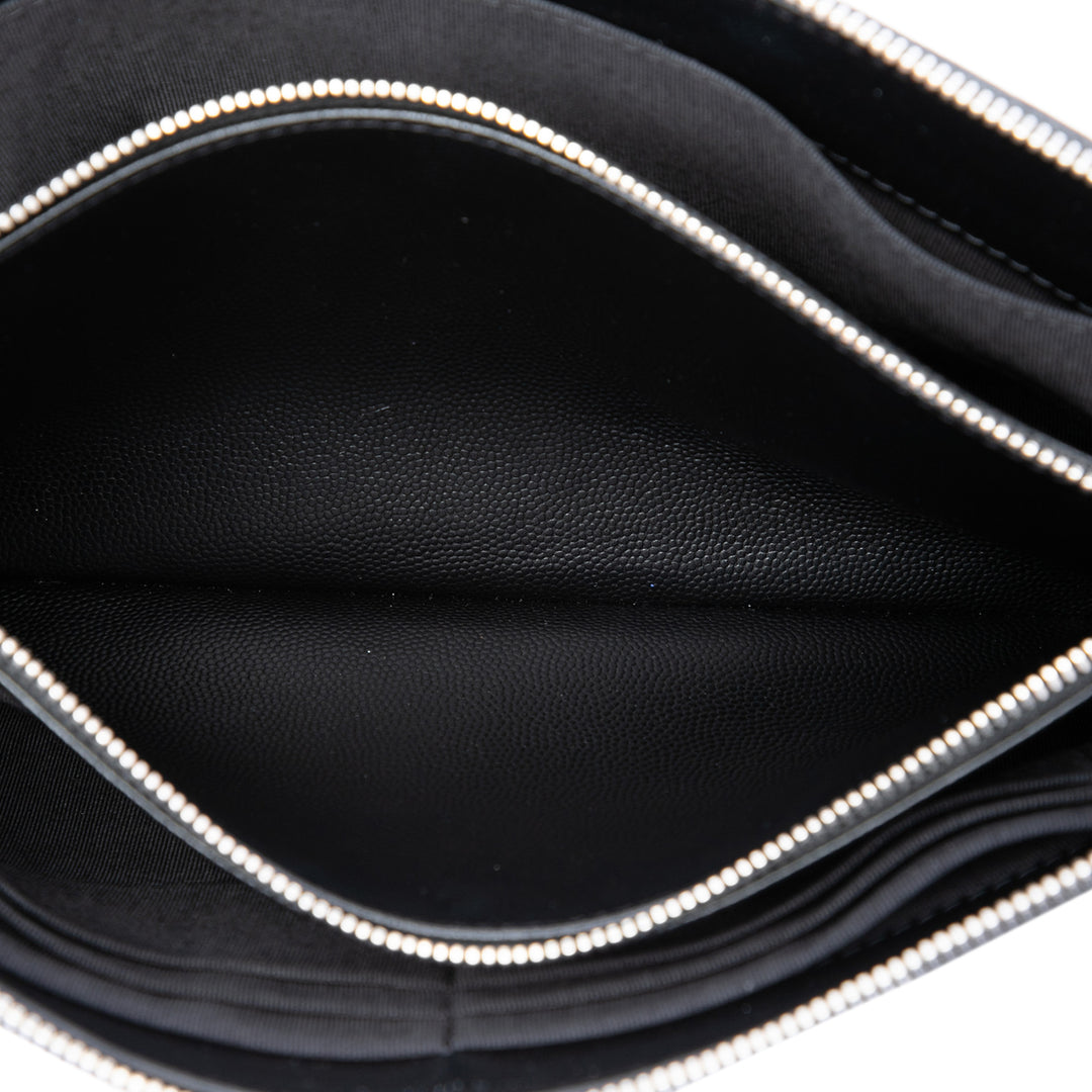 Chanel CC Chevron Caviar Zip Pochette