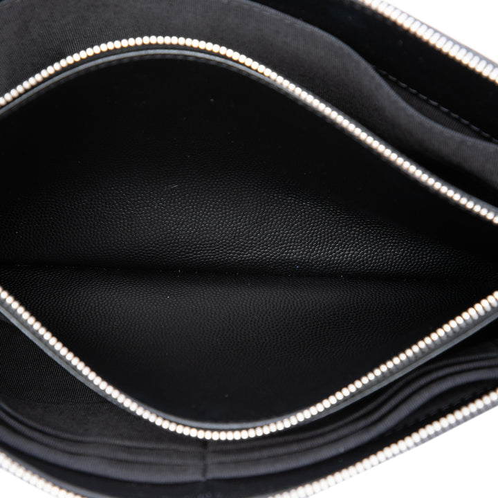 Chanel CC Chevron Caviar Zip Pochette