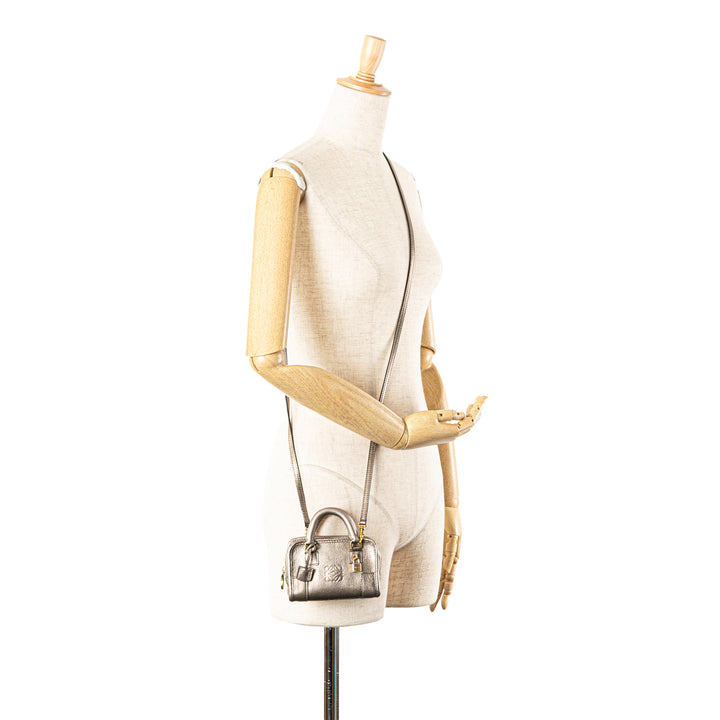 Micro Metallic Leather Amazona Satchel Gold - Gaby Paris