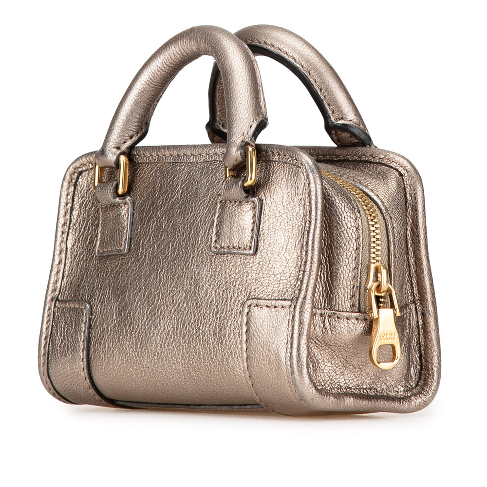 Micro Metallic Leather Amazona Satchel Gold - Gaby Paris