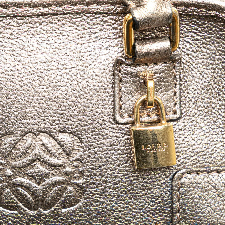 Micro Metallic Leather Amazona Satchel Gold - Gaby Paris