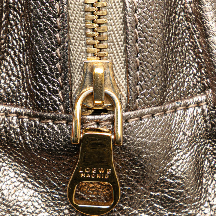 Micro Metallic Leather Amazona Satchel Gold - Gaby Paris