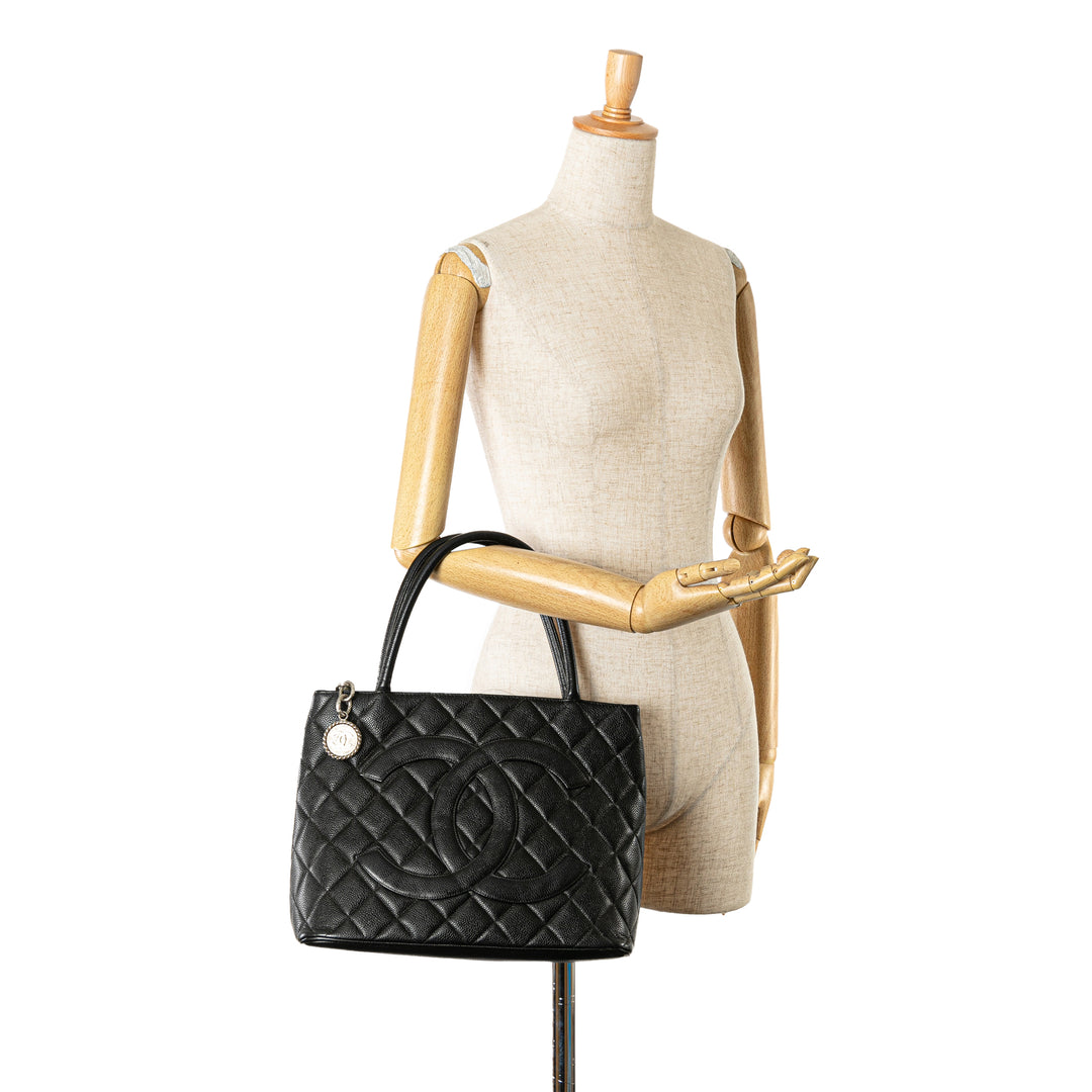 Chanel Caviar Medallion Tote Black - GABY PARIS