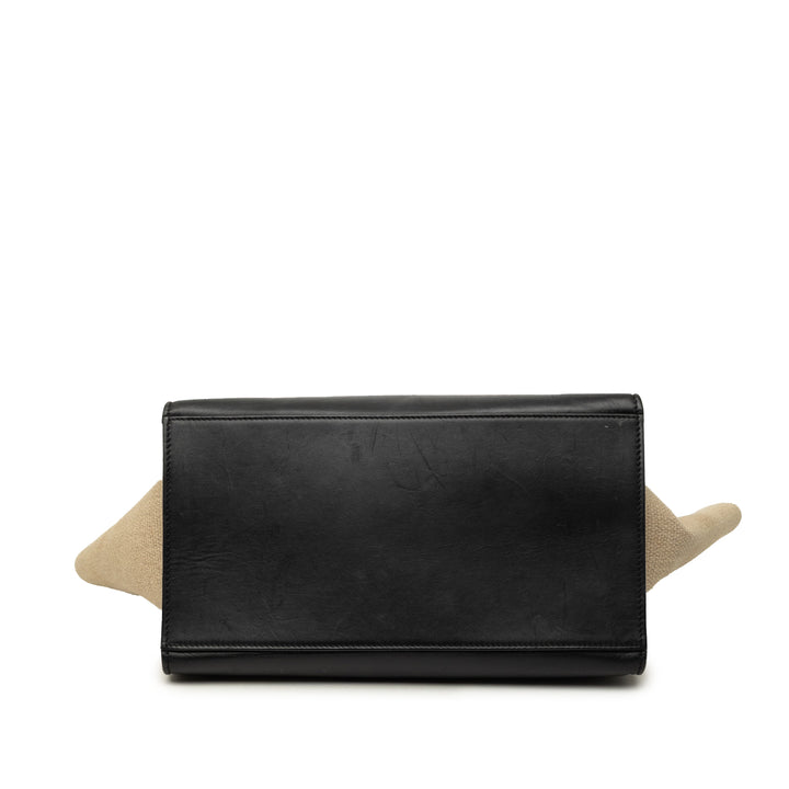 Celine Medium Tricolor Cuir de veau et Toile Trapeze Sac