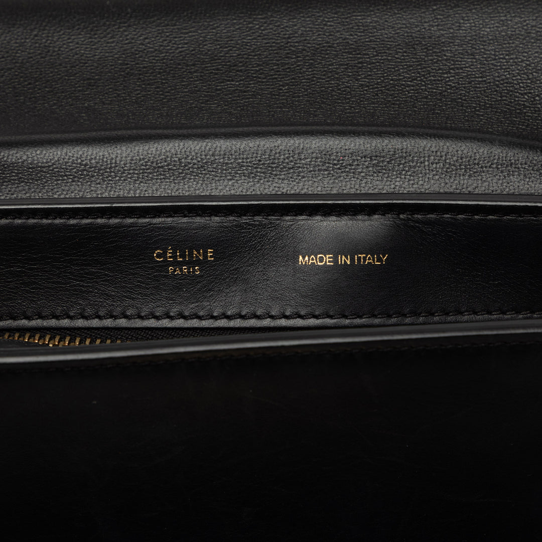 Celine Medium Tricolor Cuir de veau et Toile Trapeze Sac