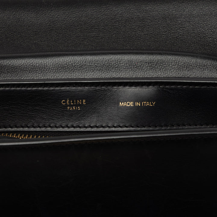Celine Medium Tricolor Cuir de veau et Toile Trapeze Sac