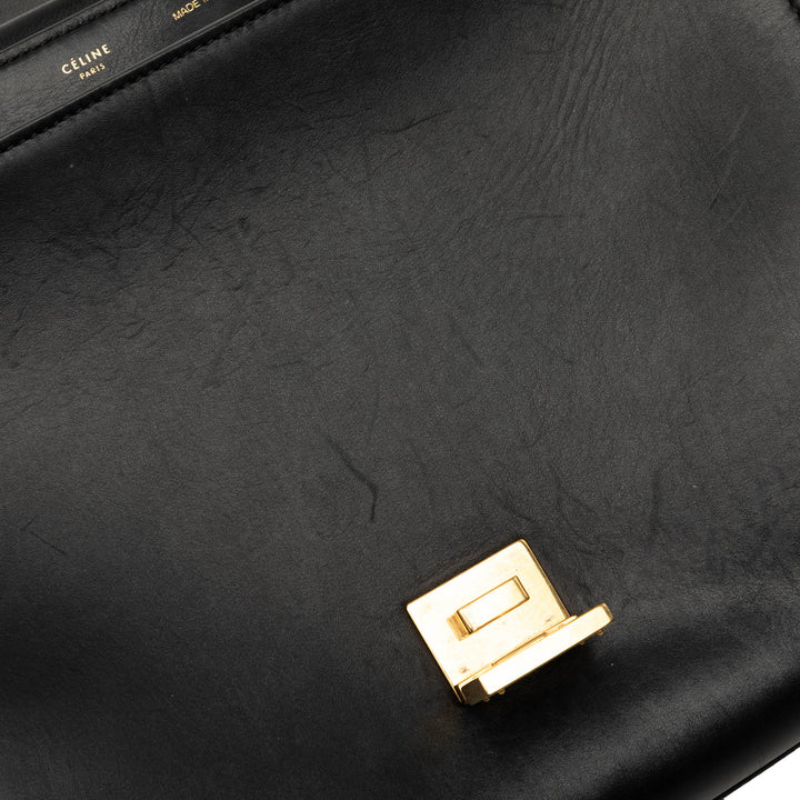 Celine Medium Tricolor Cuir de veau et Toile Trapeze Sac
