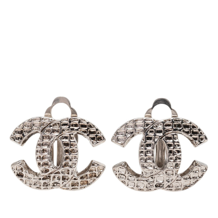 Chanel CC Brass Clip On Boucles d’oreilles