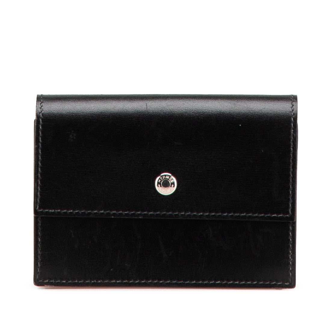 Box Calf Card Holder Black - Gaby Paris