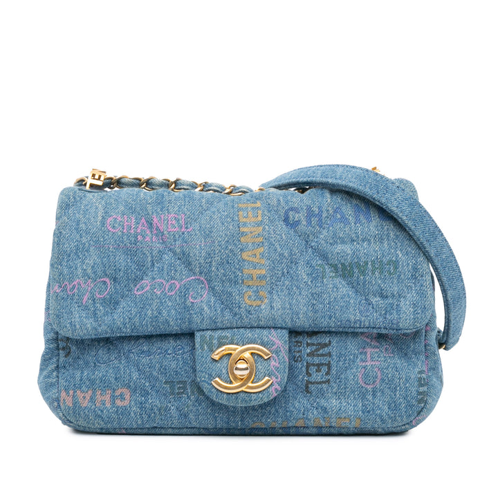 Mini Rectangular Denim Mood Flap Blue - Gaby Paris