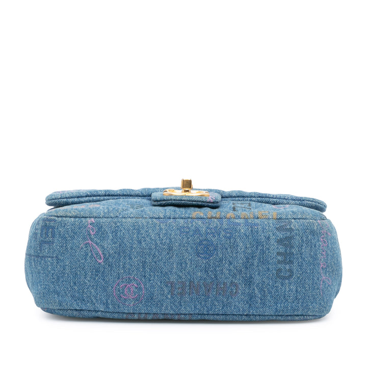 Mini Rectangular Denim Mood Flap Blue - Gaby Paris