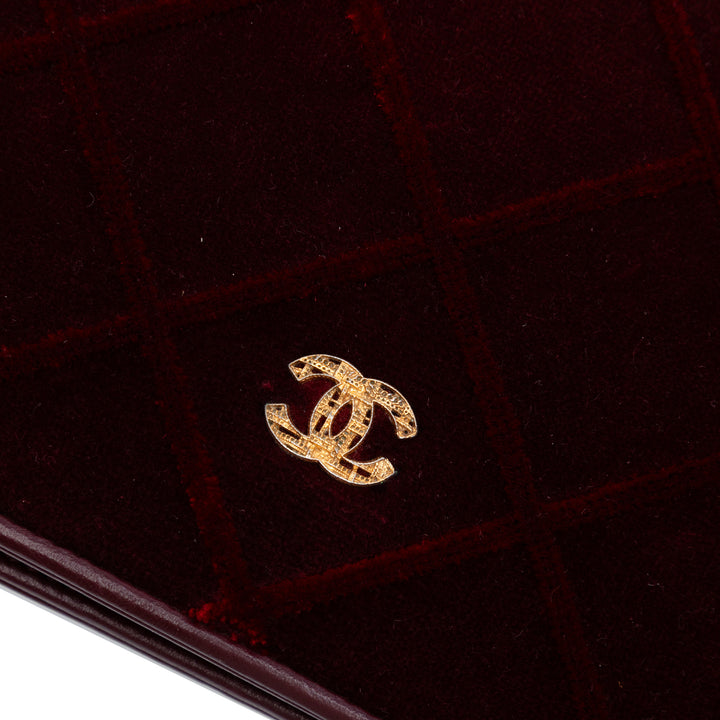 Chanel CC Quilted Velours Wallet on Chain Rouge