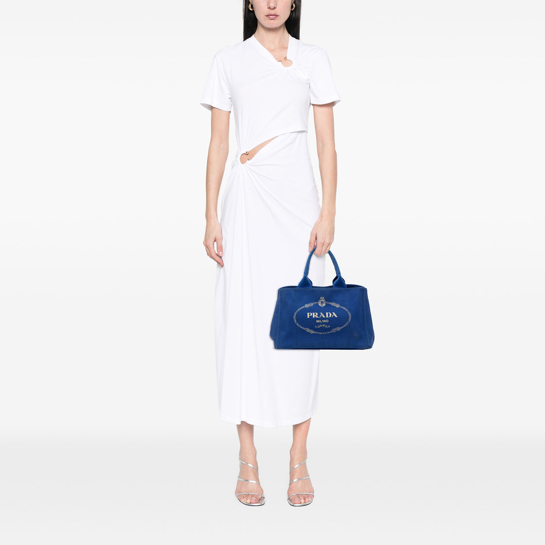 Prada Toile Canapa Logo Cabas