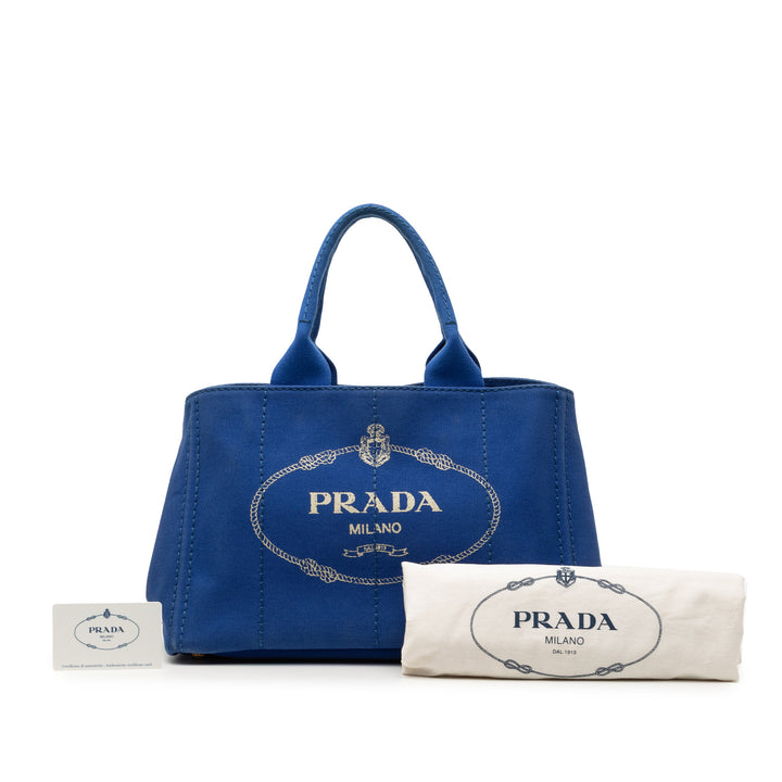 Prada Toile Canapa Logo Cabas