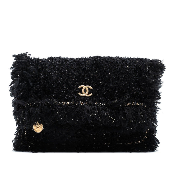 Chanel Paris Cosmopolite Tweed Fringe Pochette
