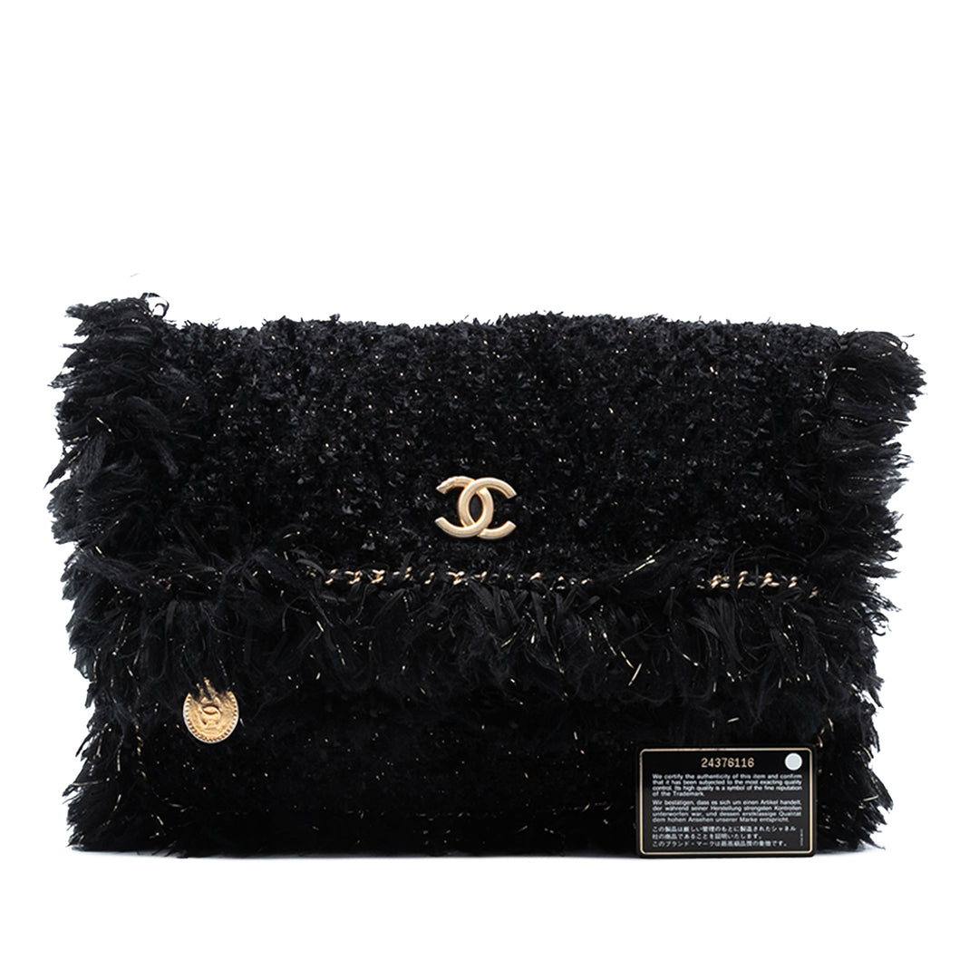 Chanel Paris Cosmopolite Tweed Fringe Pochette