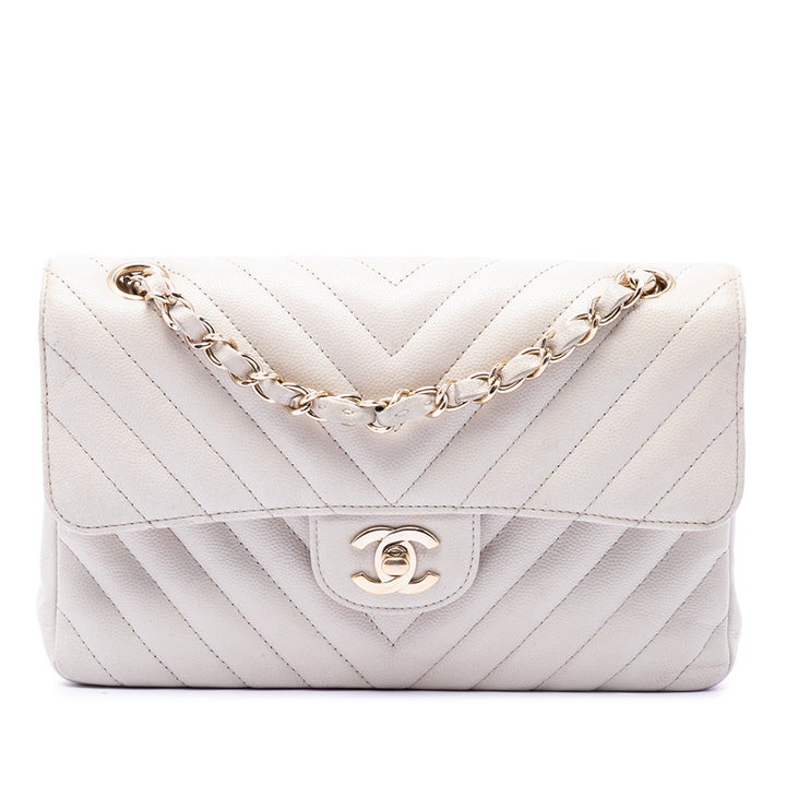 Chanel Small Classic Chevron Caviar Double rabat