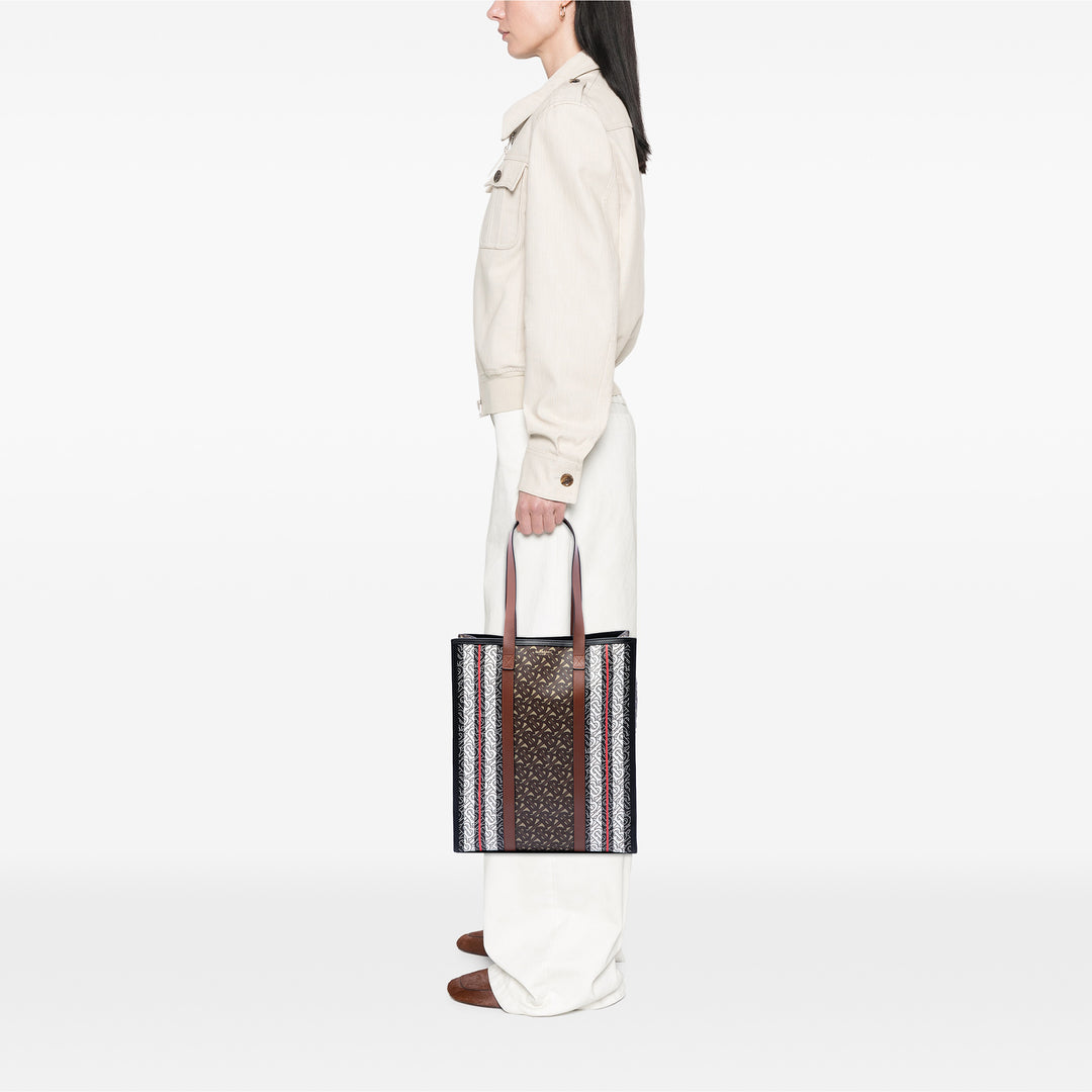 Burberry Cabas TB E- Stripe vertical Monogram Marron – vue 6 – GABY PARIS