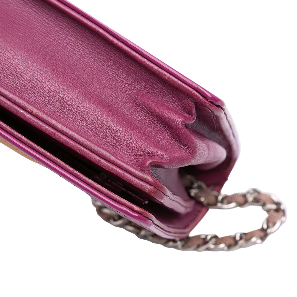 Patent CC Lipstick Wallet On Chain Purple - Gaby Paris