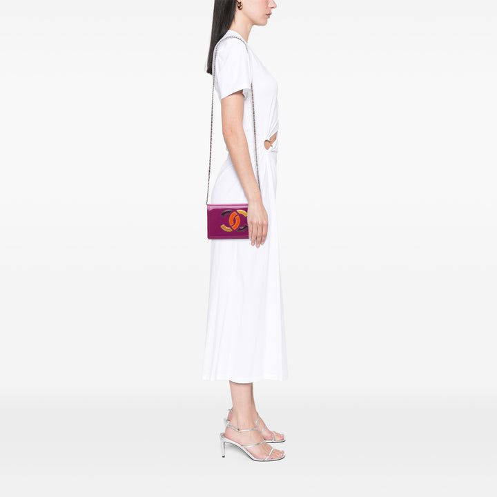 Patent CC Lipstick Wallet On Chain Purple - Gaby Paris