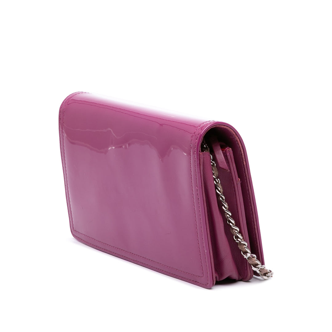 Patent CC Lipstick Wallet On Chain Purple - Gaby Paris
