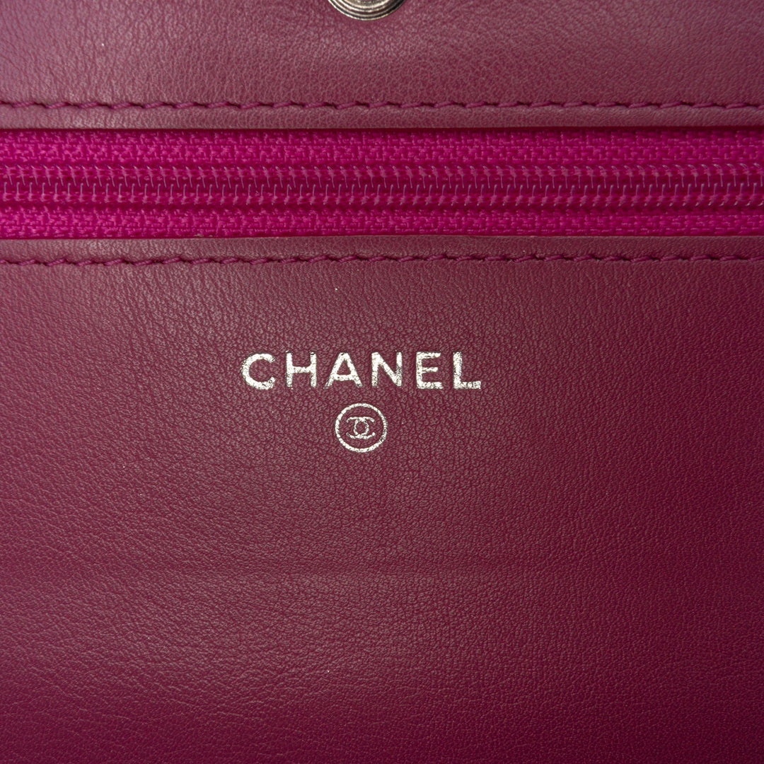 Patent CC Lipstick Wallet On Chain Purple - Gaby Paris