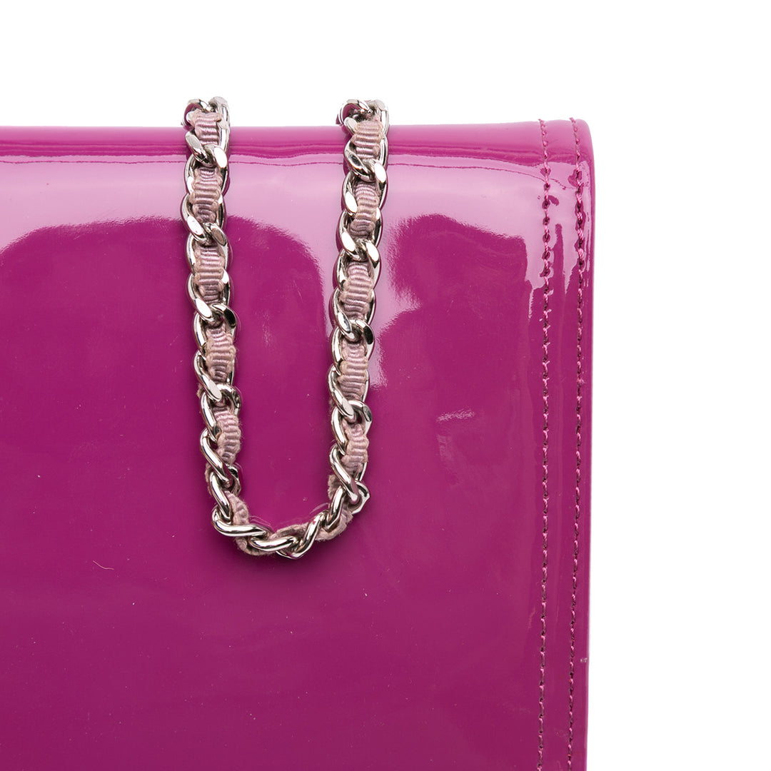 Patent CC Lipstick Wallet On Chain Purple - Gaby Paris