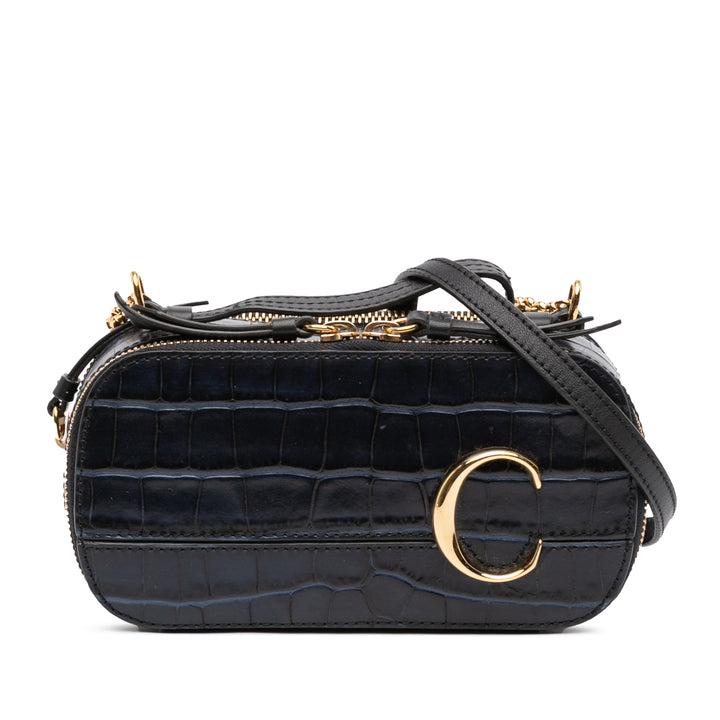 Croc embossé C Vanity Mini Noir