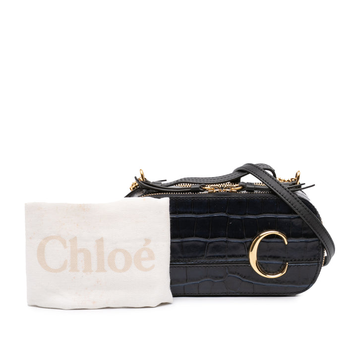 Croc embossé C Vanity Mini Noir