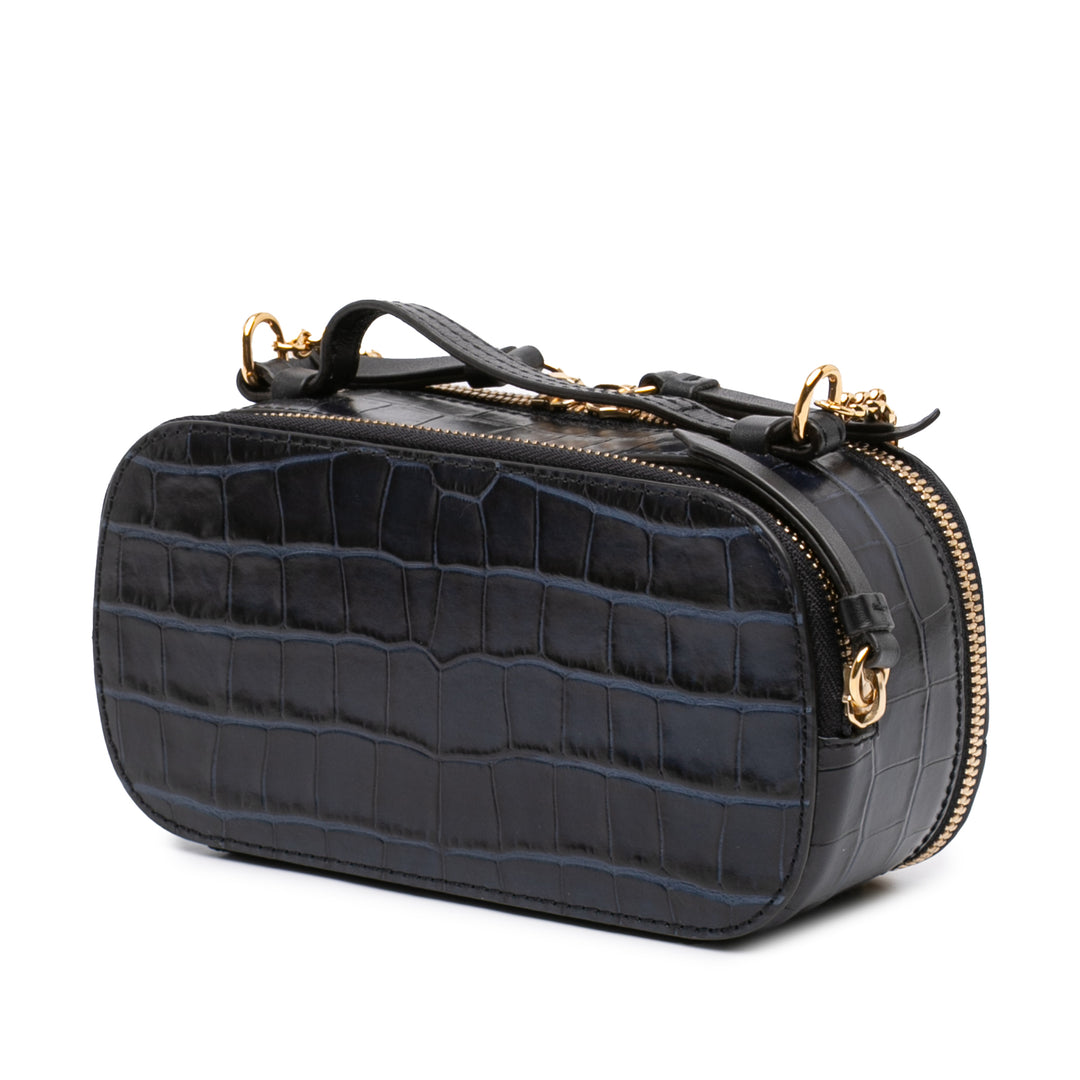 Croc embossé C Vanity Mini Noir
