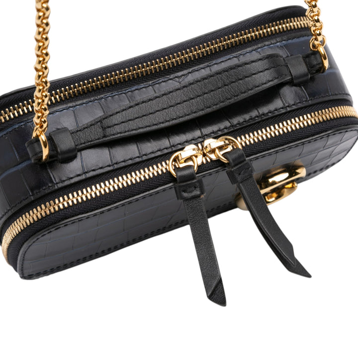 Croc embossé C Vanity Mini Noir