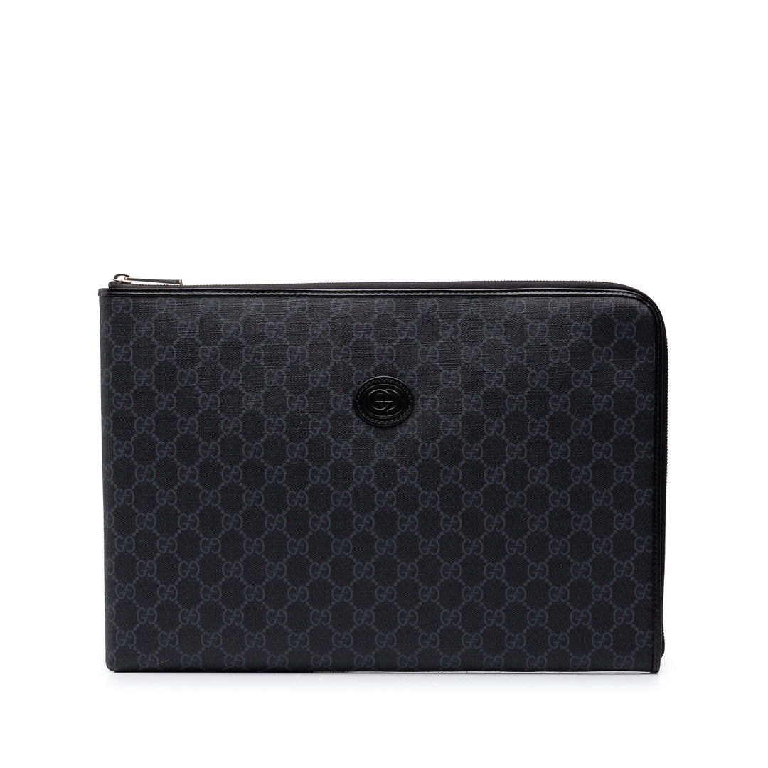 Gucci Pochette Interlocking G GG Supreme Noir – vue principale – GABY PARIS
