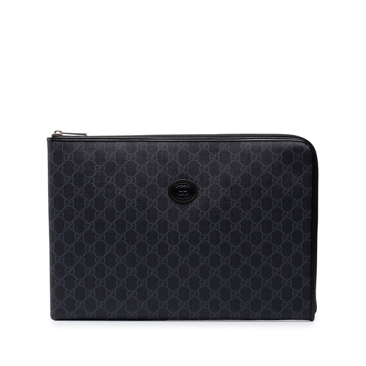 Gucci Pochette Interlocking G GG Supreme Noir – vue principale – GABY PARIS