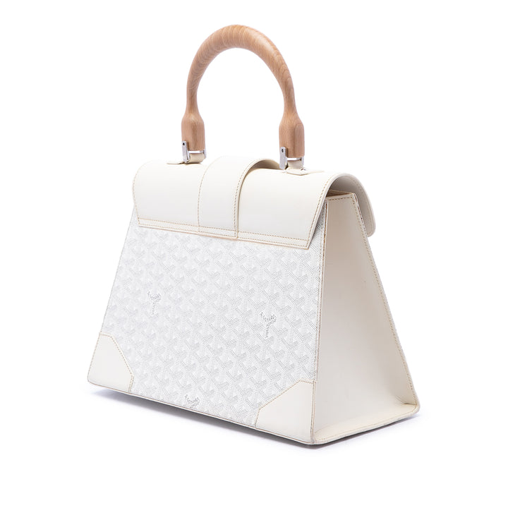 Goyard Sac à main Saigon Structured Goyardine MM Blanc – vue 2 – GABY PARIS