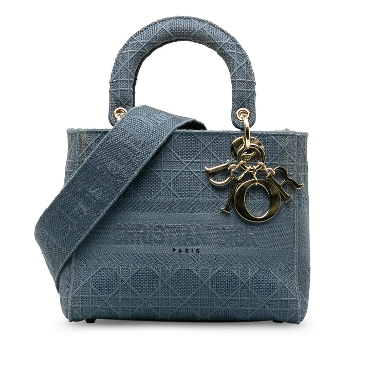 Medium Cannage Lady D-Lite Blue - Gaby Paris