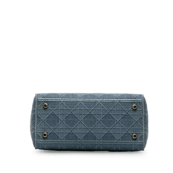 Dior Medium Cannage Lady D-Lite Blue - GABY PARIS