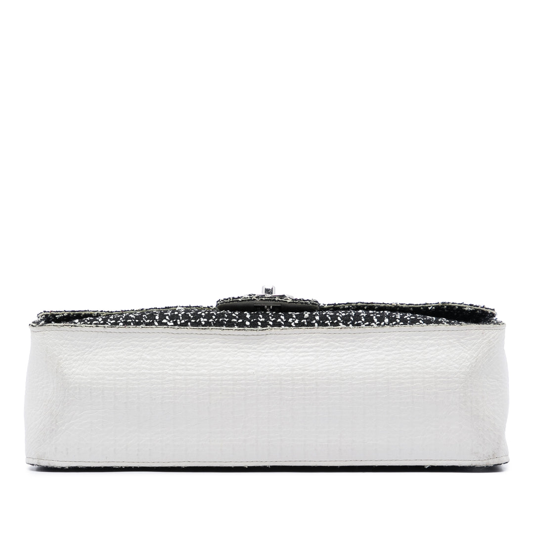 Chanel Jumbo Classic Tweed et Cuir de veau Simple rabat