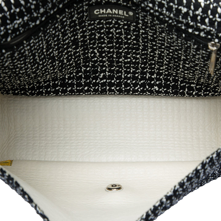 Chanel Jumbo Classic Tweed et Cuir de veau Simple rabat